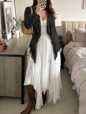 Anthropologie Hei Hei Black Cardigan Long Sleeve Open Front Size XS (T)
